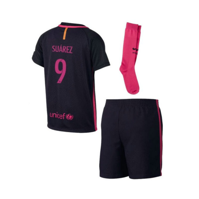 Ensemble Barcelone Enfant SUAREZ 2016/2017 Maillot Short Chaussettes Extérieur