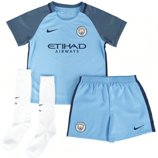 Ensemble Manchester City Enfant 2016/2017 Maillot Short Chaussettes Domicile