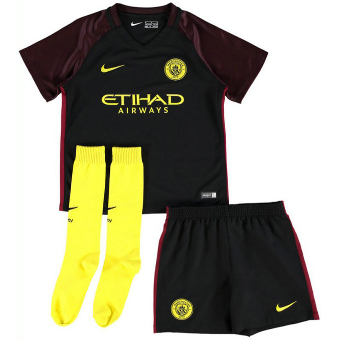 Ensemble Manchester City Enfant 2016/2017 Maillot Short Chaussettes Extérieur