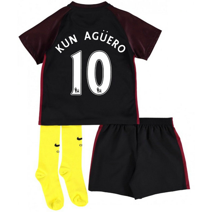 Ensemble Manchester City Enfant AGUERO 2016/2017 Maillot Short Chaussettes Extérieur