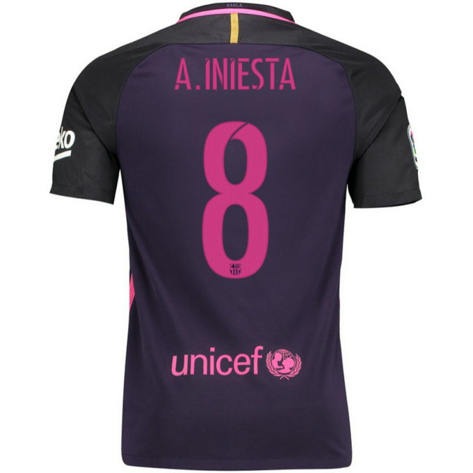 Maillot Barcelone Enfant INIESTA 2016/2017 Extérieur