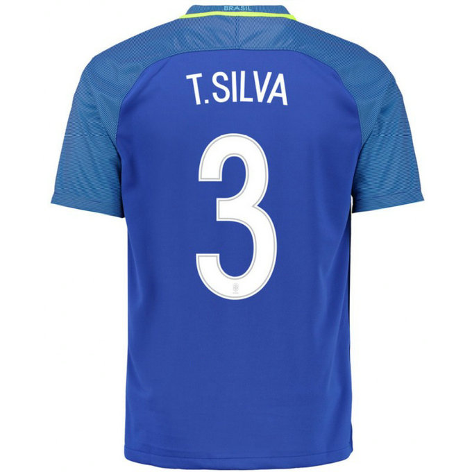 Maillot Bresil THIAGO SILVA 2016/2017 JO 2016 Extérieur