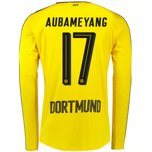 Maillot Dortmund AUBAMEYANG 2016/2017 Domicile Manches Longues