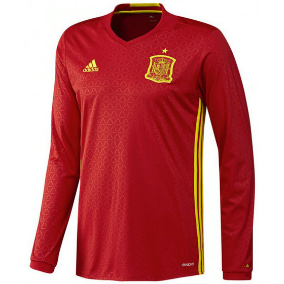 Maillot Espagne 2016/2017 EURO 2016 Manches Longues Domicile