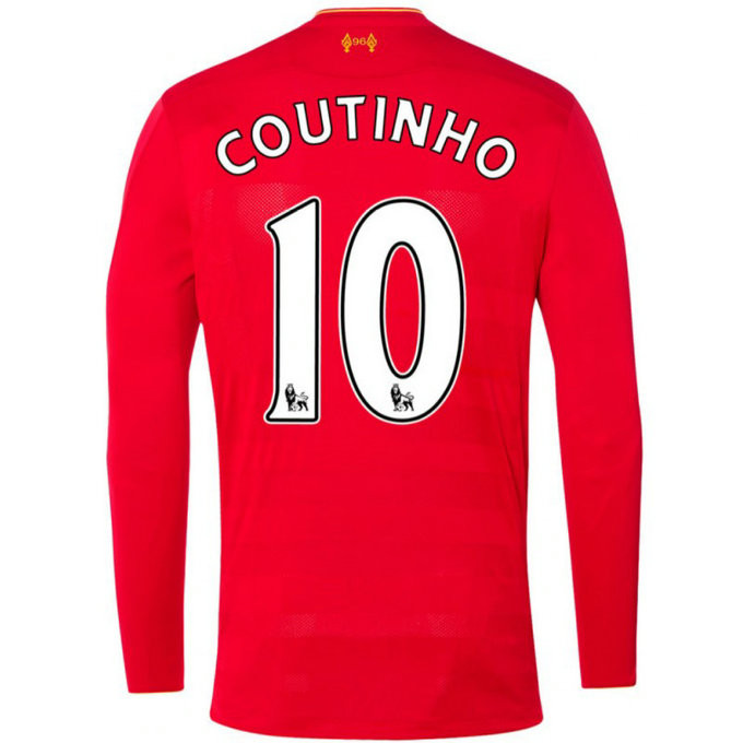 Maillot Liverpool COUTINHO 2016/2017 Domicile Manches Longues