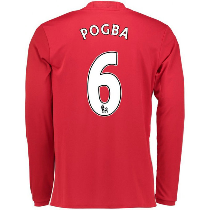 Maillot Manchester United Enfant POGBA 2016/2017 Domicile Manches Longues