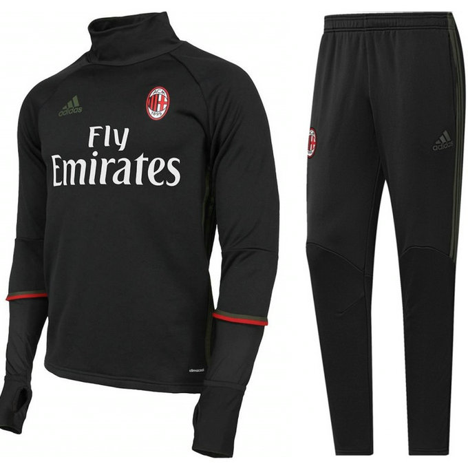 Survetement Milan Ac 2016/2017 Training Noir Sponsors