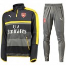 Survetement Arsenal 2016/2017 Noir Gris Vendre Lyon