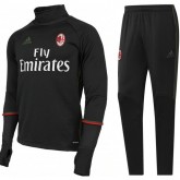 Survetement Milan Ac 2016/2017 Training Noir Sponsors PasCher Fr